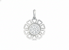 18K Gold & Diamond Floral Pendant Set KRK40128P