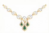 14K Gold & Diamond Women Gemstone Necklace Set KRB44065NG-A