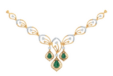 14K Gold & Diamond Women Gemstone Necklace Set KRB44065NG-A