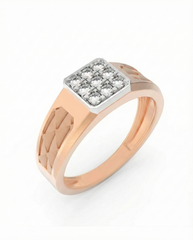 18K Gold & Diamond Band Ring For Men KRC60335