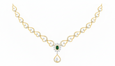 14K Gold & Diamond Gemstone Necklace Set KRI44004NR