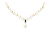 14K Gold & Diamond Gemstone Necklace Set KRI44004NR
