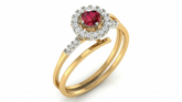 18K Gold & Diamond Gemstone Ring For Women KRA10549