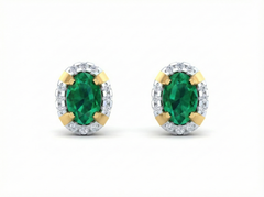 18K Gold & Diamond Women Gemstone Earring KSK038