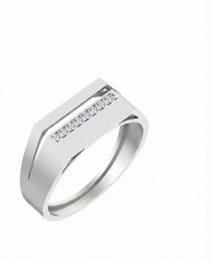 18K Gold & Diamond Band Ring For Men KSK243