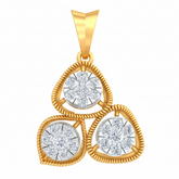 18K Gold & Diamond Floral Pendant Set KRB40043P