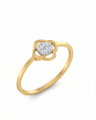 18K Gold & Diamond Dailywear Ring For Women PLR-143