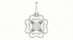 18K Gold & Diamond Floral Pendant Set KRA40133P