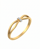 18K Gold & Diamond Dailywear Ring For Women KSK170
