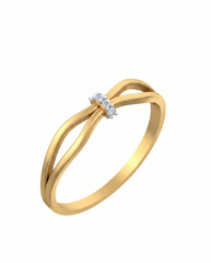 18K Gold & Diamond Dailywear Ring For Women KSK170