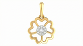18K Gold & Diamond Floral Pendant Set KRA40180P