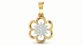 18K Gold & Diamond Floral Pendant Set KRA40087P