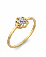 18K Gold & Diamond Dailywear Ring For Women KSK179