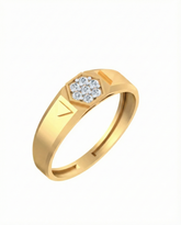 18K Gold & Diamond Band Ring For Men KSK224