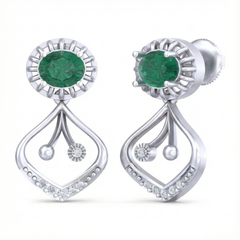 14K Gold & Diamond Women Gemstone Earring KRB44064E