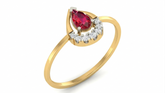 18K Gold & Diamond Gemstone Ring For Women KRA10630