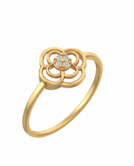 18K Gold & Diamond Dailywear Ring For Women KSK157