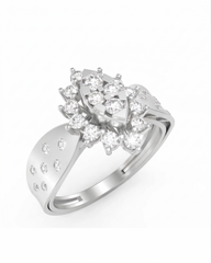 18K Gold & Diamond Engagement Ring For Women KRL10416