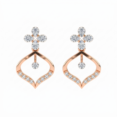 Rose Gold Diamond Earring | under 40k