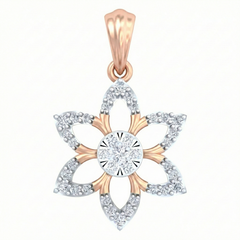 18K Gold & Diamond Floral Pendant Set KRB40079P