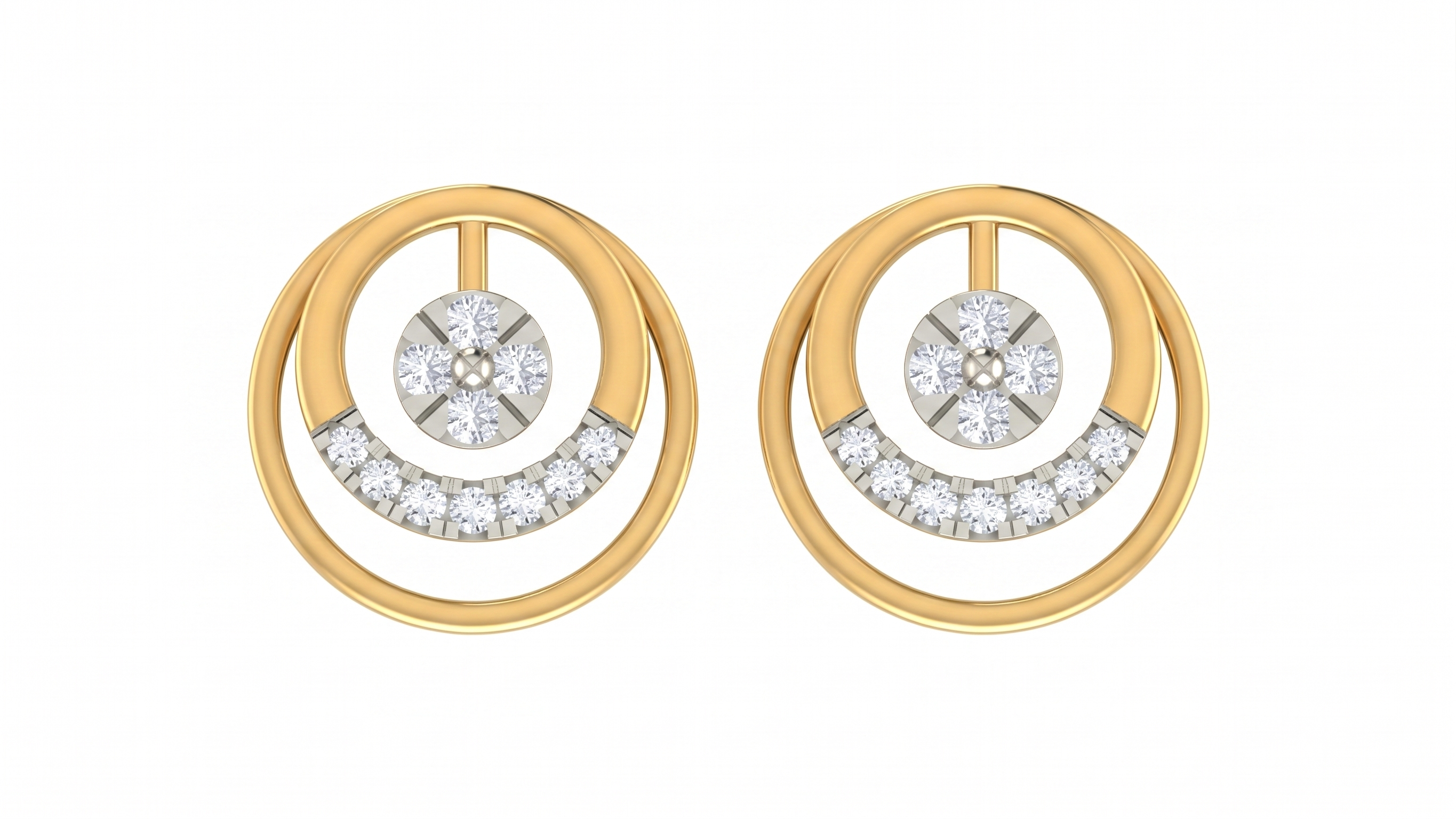 Yellow Gold Diamond Earring | under 40k