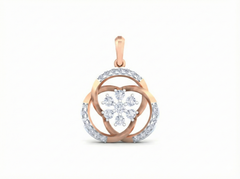18K Gold & Diamond Floral Pendant Set KRK40123P