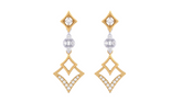 Gold & Diamond Dangler Women Earring KRC60088E