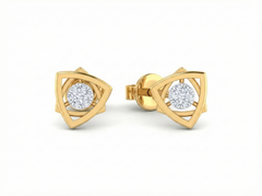 18K Gold & Diamond Solitaire Women Earring KRK30040