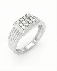 18K Gold & Diamond Band Ring For Men KRC60312