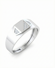 18K Gold & Diamond Band Ring For Men KSK245