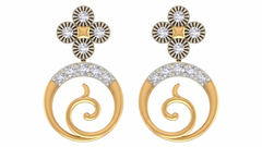 Yellow Gold Diamond Earring | under 40k