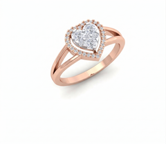 18K Gold & Diamond Engagement Ring For Women KRB10314