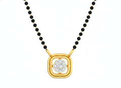 18K Gold & Diamond Beaded Mangalsutra For Women KSK198