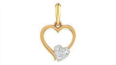 18K Gold & Diamond Heart Pendant Set KRA40178P