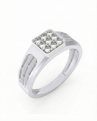 18K Gold & Diamond Band Ring For Men KRC60335