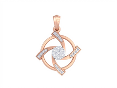 Gold & Diamond Swirl Pendant Set KRC40624