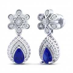 14K Gold & Diamond Women Gemstone Earring KRB44062ER