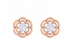 Floral Rose Gold Diamond Earring | under 30k