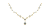 14K Gold & Diamond Gemstone Necklace Set KRB44082NG-A