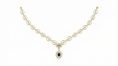 14K Gold & Diamond Gemstone Necklace Set KRB44082NG-A