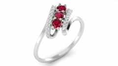 18K Gold & Diamond Gemstone Ring For Women KRA10636