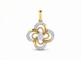 18K Gold & Diamond Floral Pendant Set KRK40187P