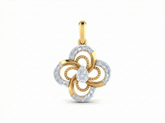 18K Gold & Diamond Floral Pendant Set KRK40187P