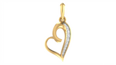 18K Gold & Diamond Heart Pendant Set KRA40144P
