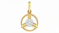 18K Gold & Diamond Floral Pendant Set KRA40143P