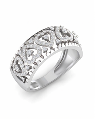 महिलाओं के लिए 18K गोल्ड और डायमंड बैंड रिंग KRA10485