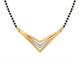 Gold & Diamond Beaded Mangalsutra For Women KRC50041