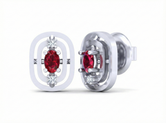 18K Gold & Diamond Women Gemstone Earring KSK060