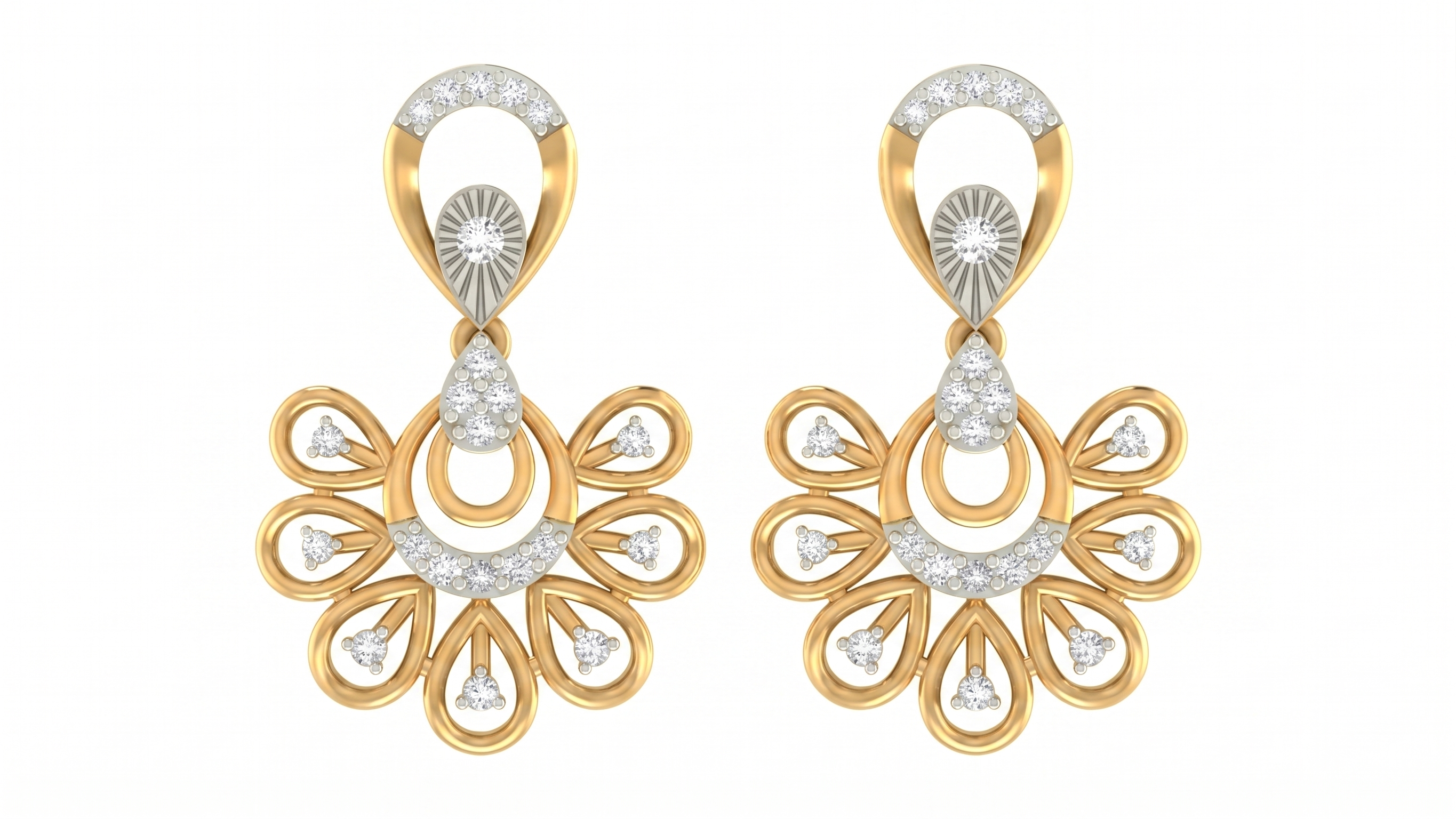 Yellow Gold Diamond Earring | under 40k
