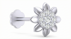 18K Gold & Diamond Stud Nose Pin KRA50052